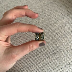 Madewell Gold and Navy Enamel Celestial Huggie Hoop Earrings